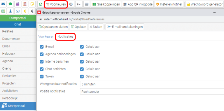 notificatieinstellingen
