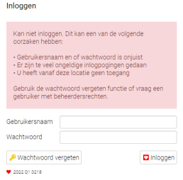 officeheart-foutmelding inloggen