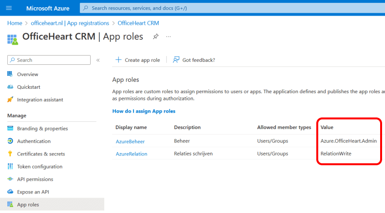 azure app rollen