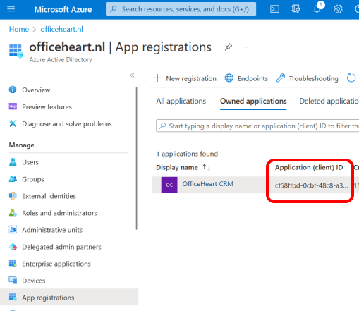 Azure application of client id
