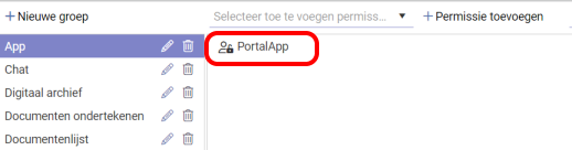 Portaal App permissies