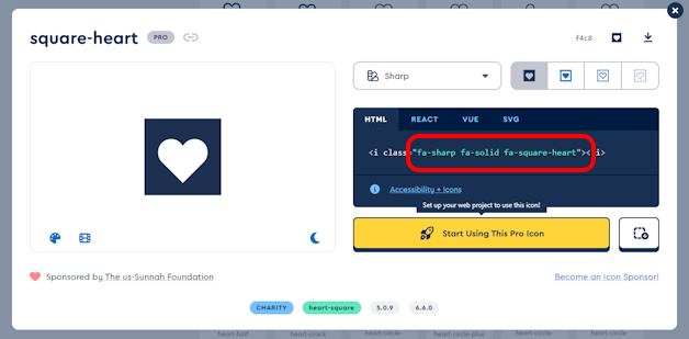 FontAwesome icoon selectie