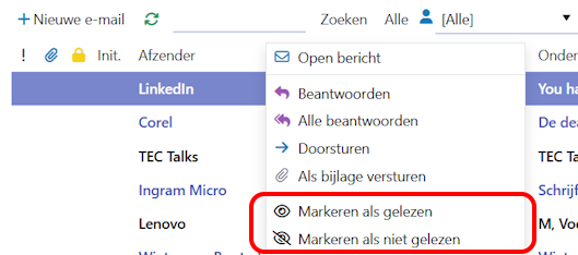 Markeren als ongelezen