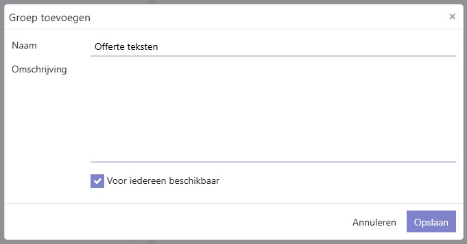 Tekstblokken beheren
